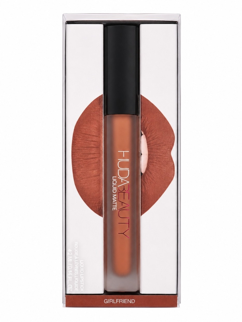 Huda Beauty Liquid Matte Lipstick Girlfriend NIB Transfer Proof Nude Lip Color